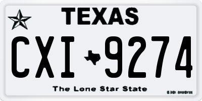 TX license plate CXI9274