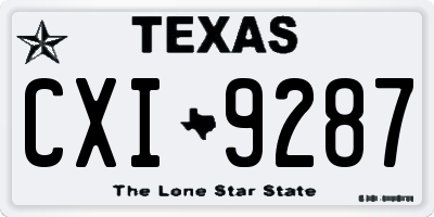 TX license plate CXI9287