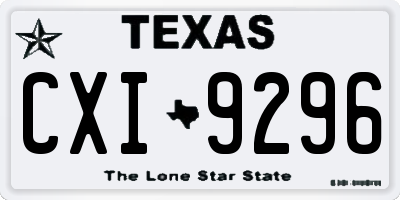 TX license plate CXI9296