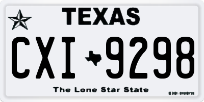 TX license plate CXI9298