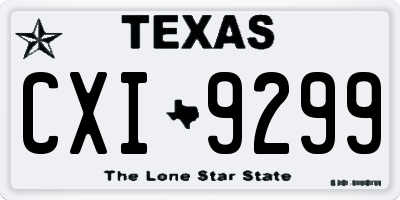 TX license plate CXI9299