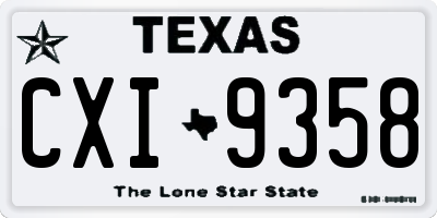 TX license plate CXI9358