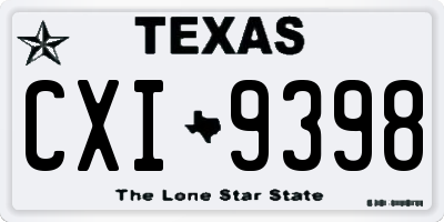 TX license plate CXI9398