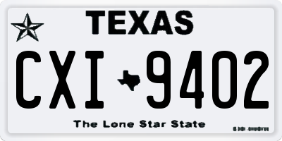 TX license plate CXI9402