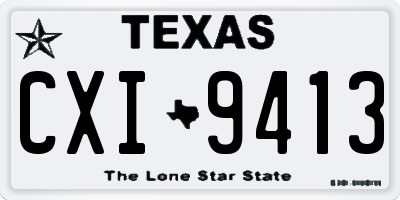 TX license plate CXI9413