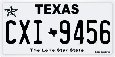 TX license plate CXI9456