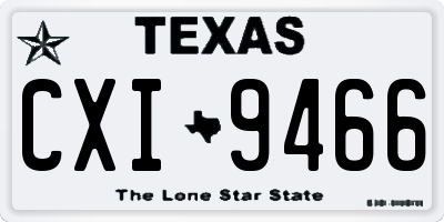 TX license plate CXI9466