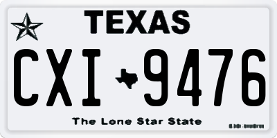 TX license plate CXI9476
