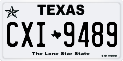 TX license plate CXI9489