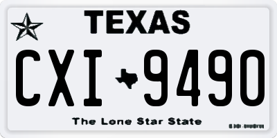 TX license plate CXI9490