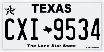 TX license plate CXI9534