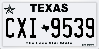 TX license plate CXI9539