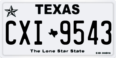 TX license plate CXI9543