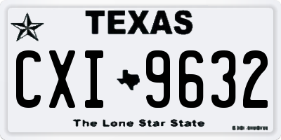 TX license plate CXI9632