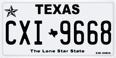 TX license plate CXI9668