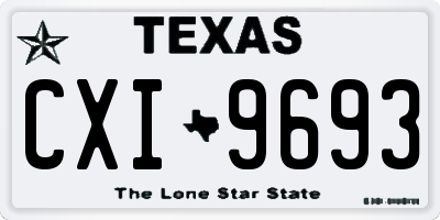 TX license plate CXI9693