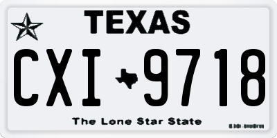TX license plate CXI9718