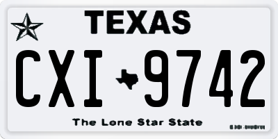 TX license plate CXI9742