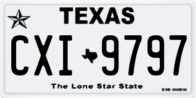 TX license plate CXI9797