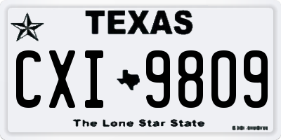 TX license plate CXI9809