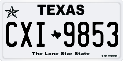 TX license plate CXI9853