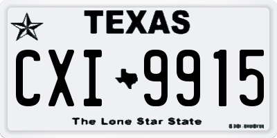 TX license plate CXI9915