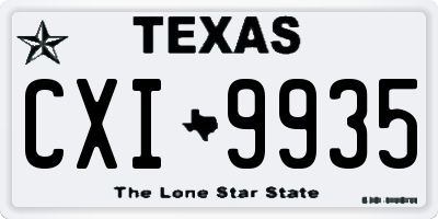 TX license plate CXI9935