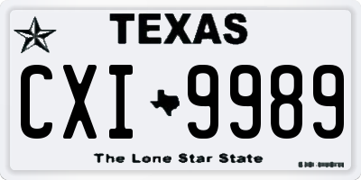 TX license plate CXI9989