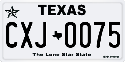 TX license plate CXJ0075
