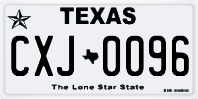 TX license plate CXJ0096