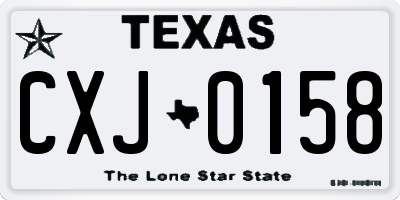 TX license plate CXJ0158