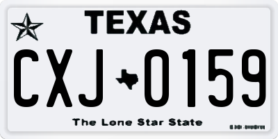 TX license plate CXJ0159