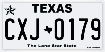 TX license plate CXJ0179