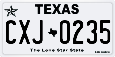 TX license plate CXJ0235