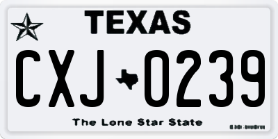 TX license plate CXJ0239