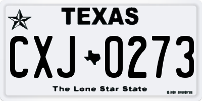 TX license plate CXJ0273