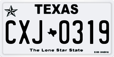 TX license plate CXJ0319