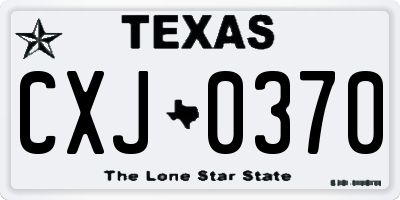 TX license plate CXJ0370