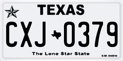 TX license plate CXJ0379