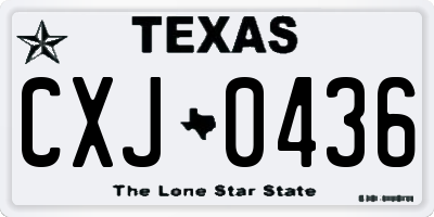 TX license plate CXJ0436