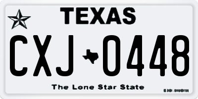 TX license plate CXJ0448