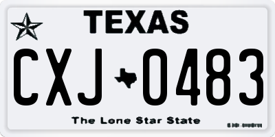 TX license plate CXJ0483