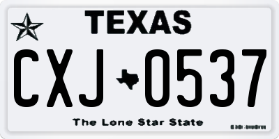 TX license plate CXJ0537