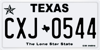 TX license plate CXJ0544
