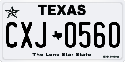 TX license plate CXJ0560