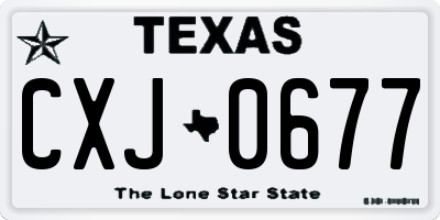TX license plate CXJ0677