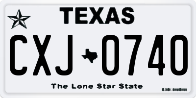 TX license plate CXJ0740
