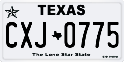 TX license plate CXJ0775