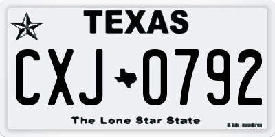 TX license plate CXJ0792