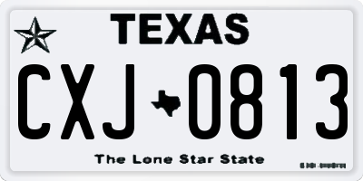 TX license plate CXJ0813